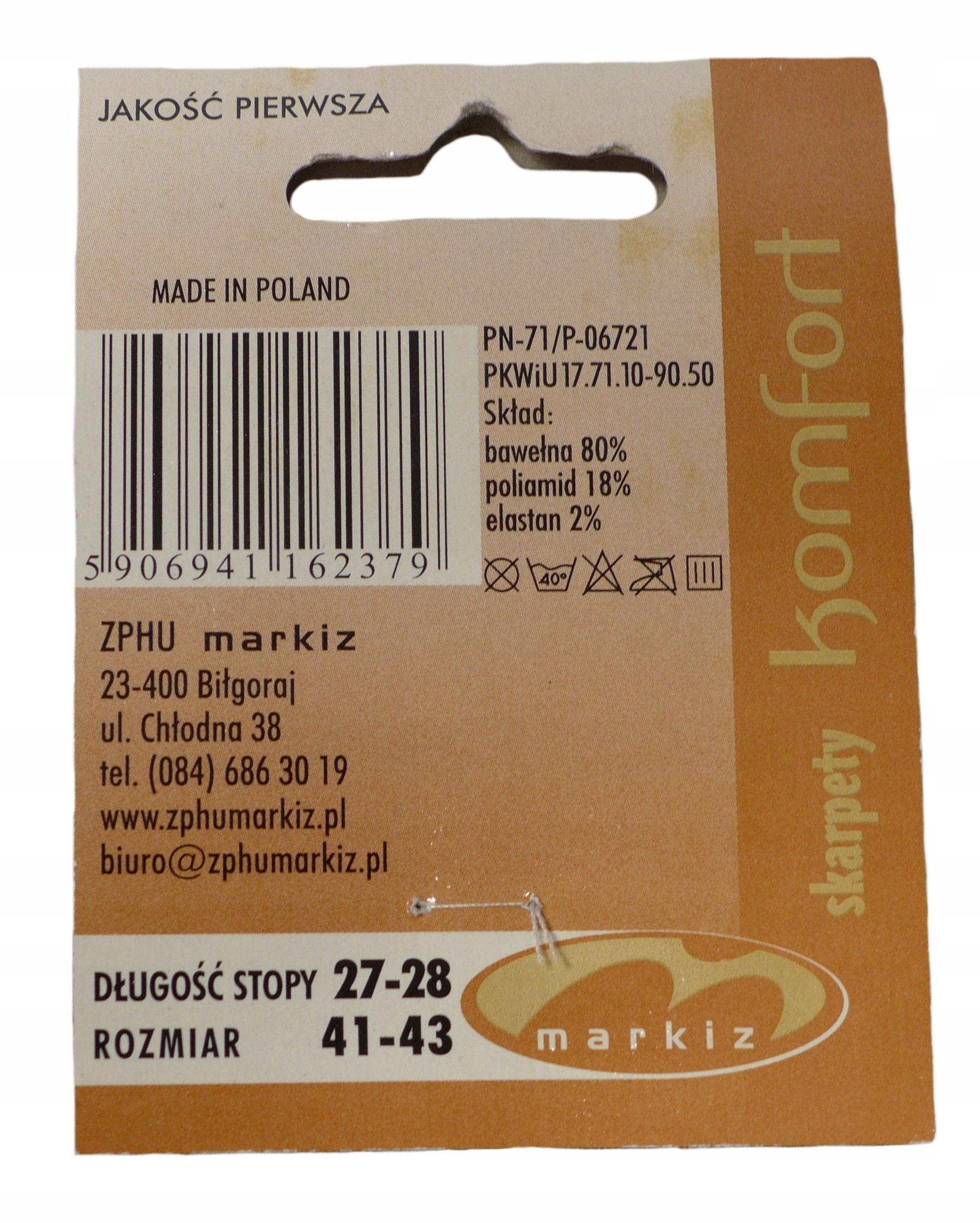 SKARPETY MĘSKIE MARKIZ GARNITUROWE granatowy 41/43 Marka inna