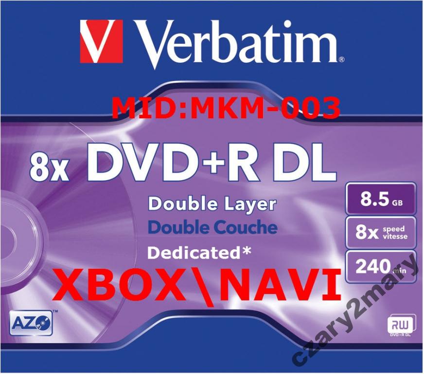 

Verbatim Dvd+r DL MKM003 Xbox+nawigacje 1szt.