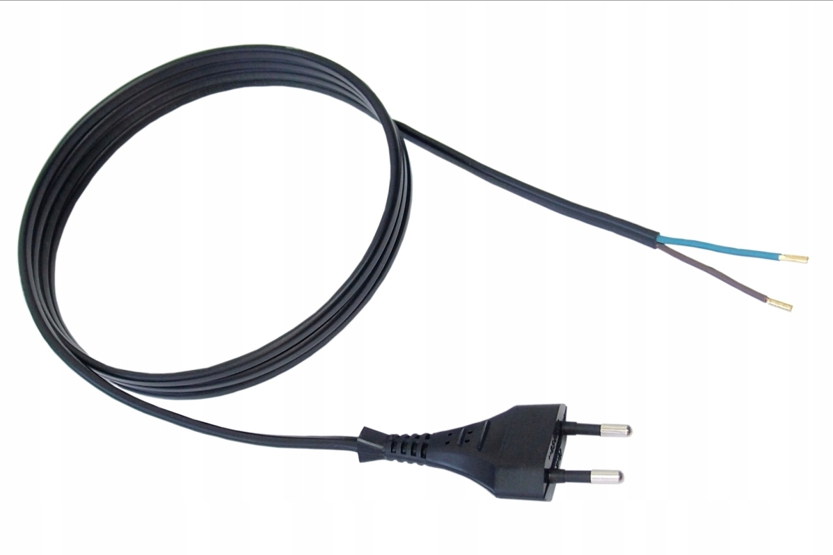 

Przewód kabel z wtyczką płaską 2x0,75 3m czarny
