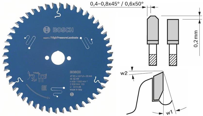 

Tarcza pila widiowa do laminatu Bosch 165 mm 48z