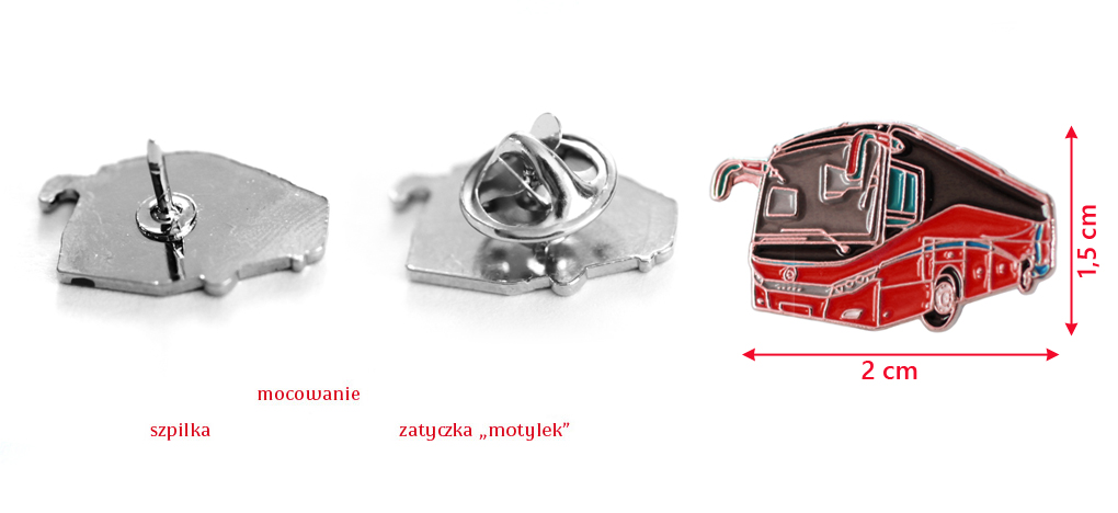 Czerwony AUTOBUS dla KIEROWCY Pin Przypinka Pins Producent inny