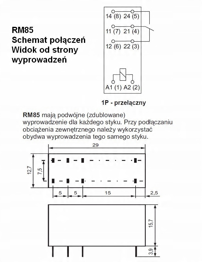 Реле питания Relpol Rm85 24V DC 16A 1P JQX-115 производитель Relpol