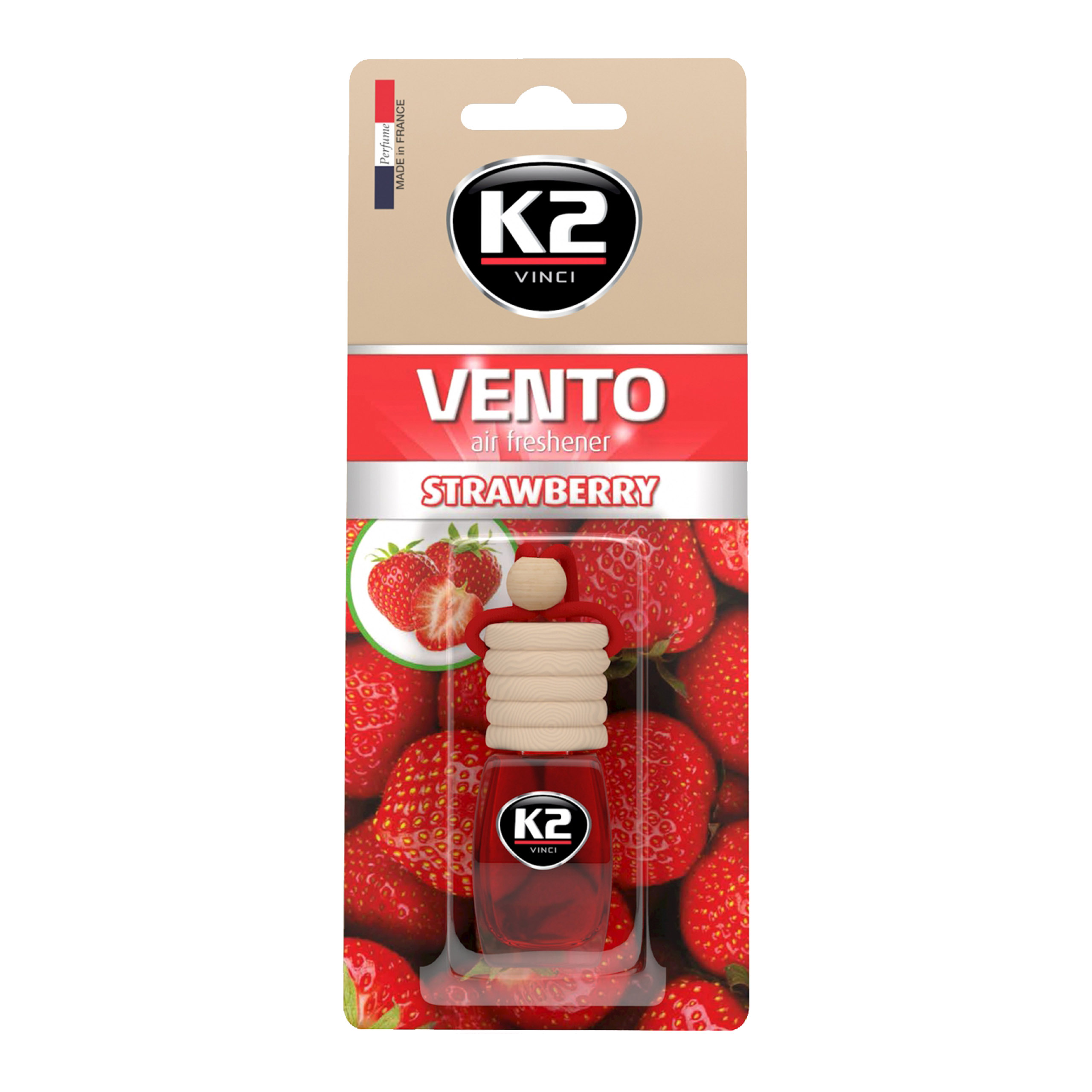 

Zapach Samochodowy Vento K2 Truskawka 8ml Odświeża