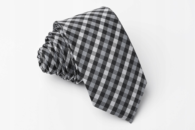 JAPAN STYLE Krawat KRATKA SLIM Wąski 6cm kgs211 Model Slim Fit