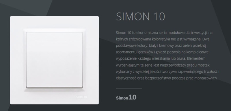 Kontakt Simon 10 RAMKA poczwórna BIAŁA 20984 Kolor biały