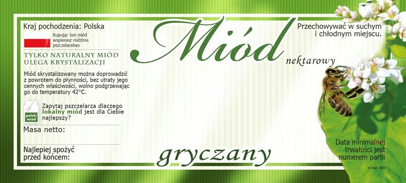 

Etykiety na Miód Gryczany (100szt) wzór E80