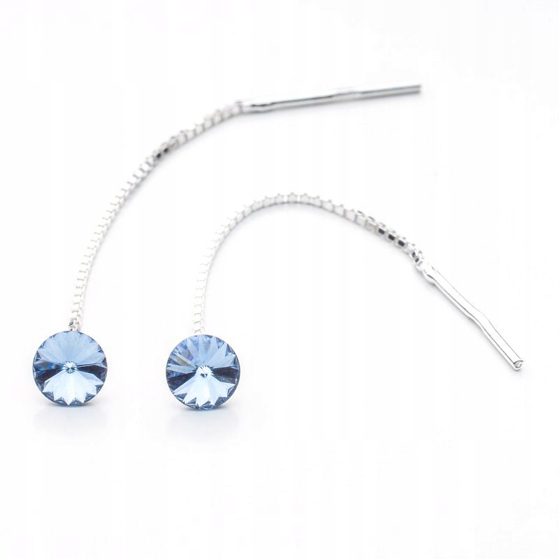 

Srebrne długie kolczyki z kr. Swarovski 6mm Lsapp
