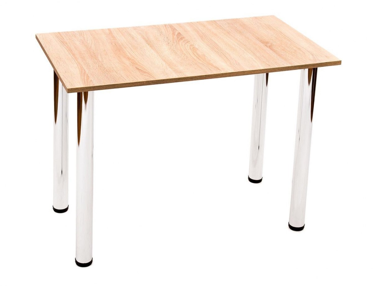 Кухонный стол 80 см. Стол пристенный раздвижной 100*58 см. дуб сонома / ножки хром. Стол кухонный прямоугольный. Стол кухонный на хромированных ножках. Стол прямоугольный на хромированных ножках.