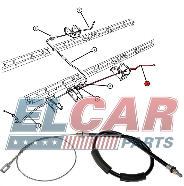 Трос ручного ЛІВА Chrysler Town & Country 01 - Номер каталозі запчастини Bc96004 C660478 4721027al , 4721027ag , 4721027aj , 4721027ak , foto 0