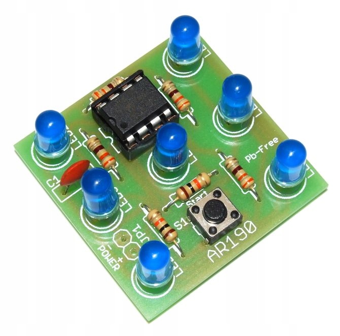 

AR190/B Elektroniczna kostka do gry nieb. Led kit