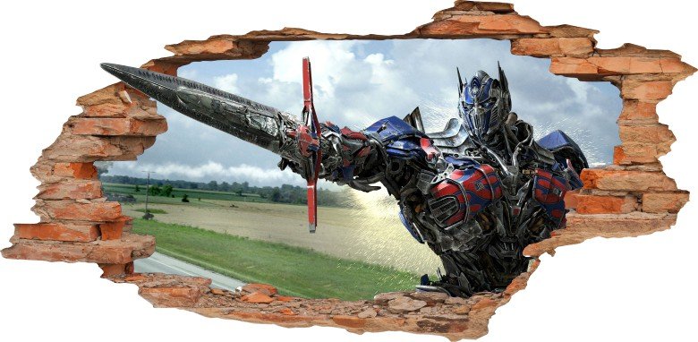 NAKLEJKI NA ŚCIANĘ Dziura TRANSFORMERS 2 Bohater Transformers