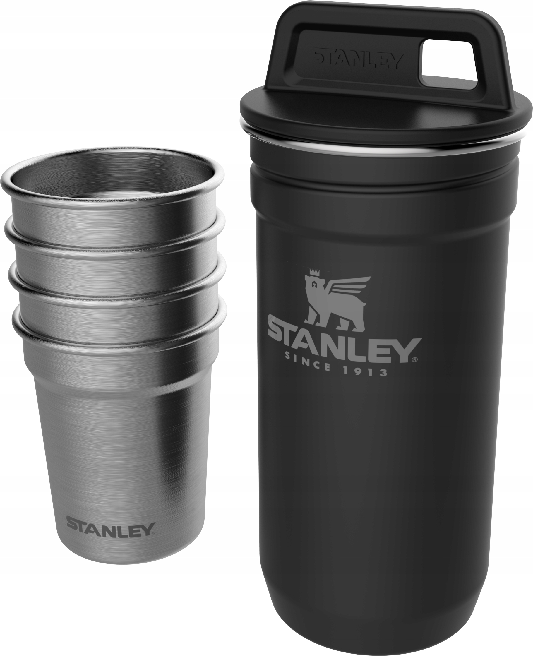 Stanley Flask & Shot glass set Hammertone Green 10-01883-034