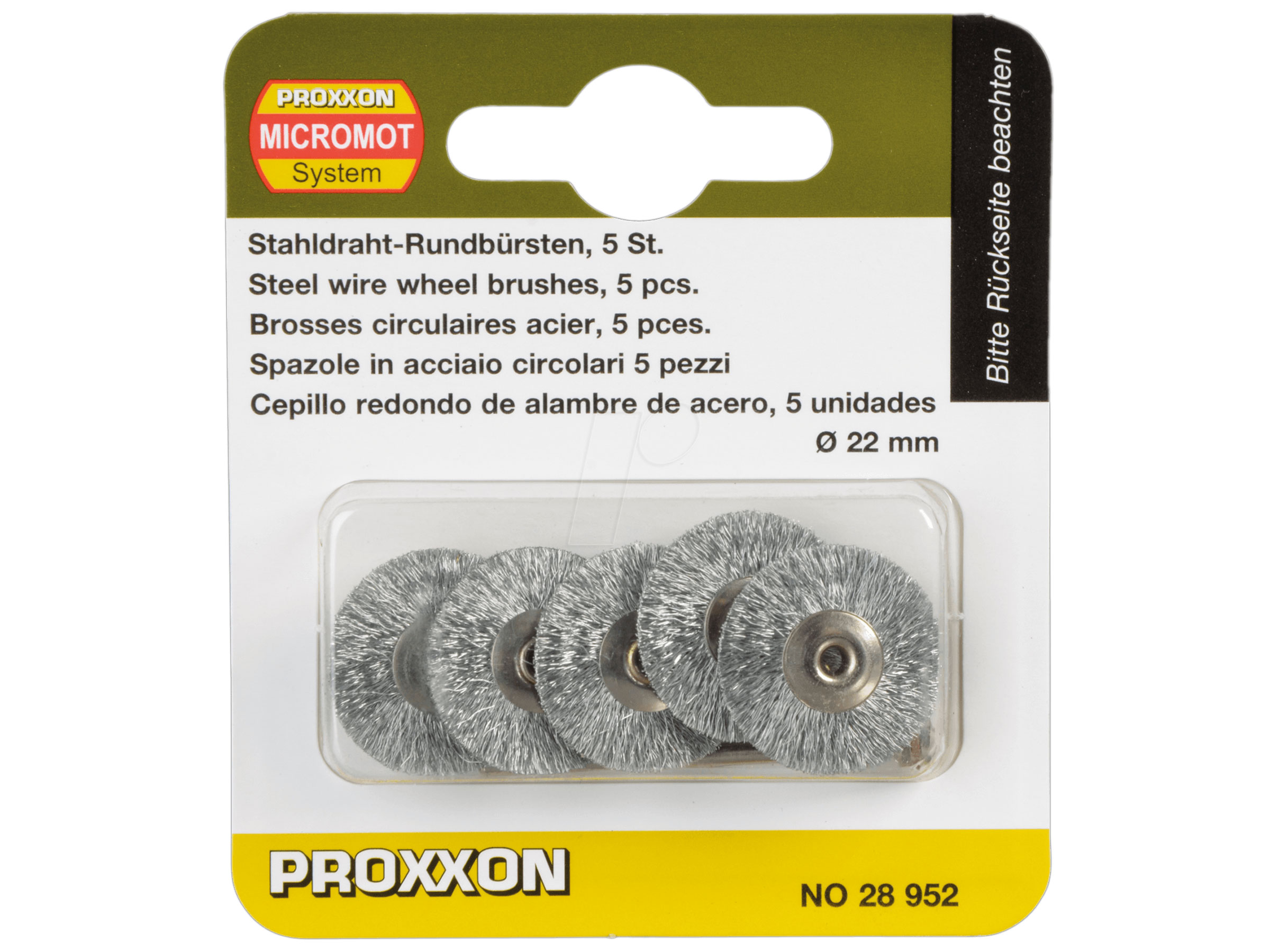 

Szczotki stalowe Proxxon precyzyjne 22mm kpl 5 szt