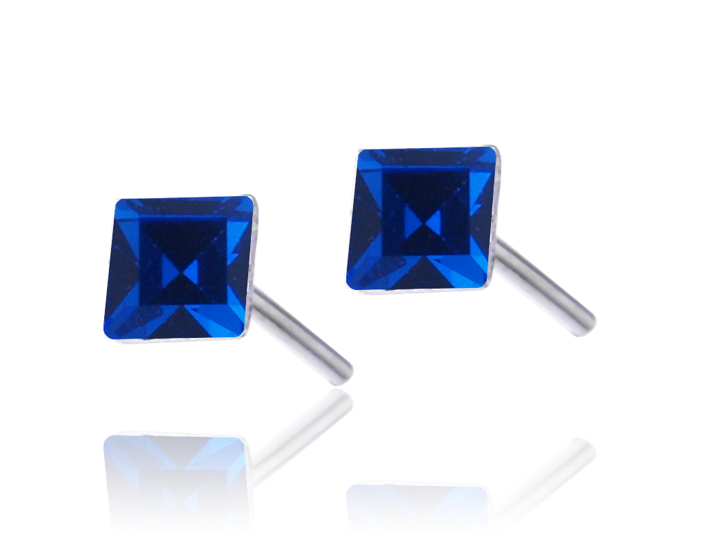 

Srebrne Kolczyki Z Cyrkonia Szafir 4mm Srebro 925