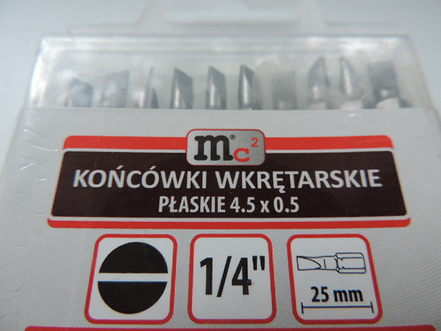 

Końcówka do wkrętarki wkrętaka bit, płaska 4,5x0,5