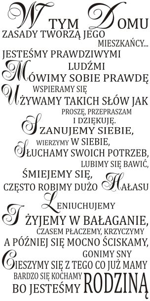 

Napis na ścianę, naklejka W tym domu 159