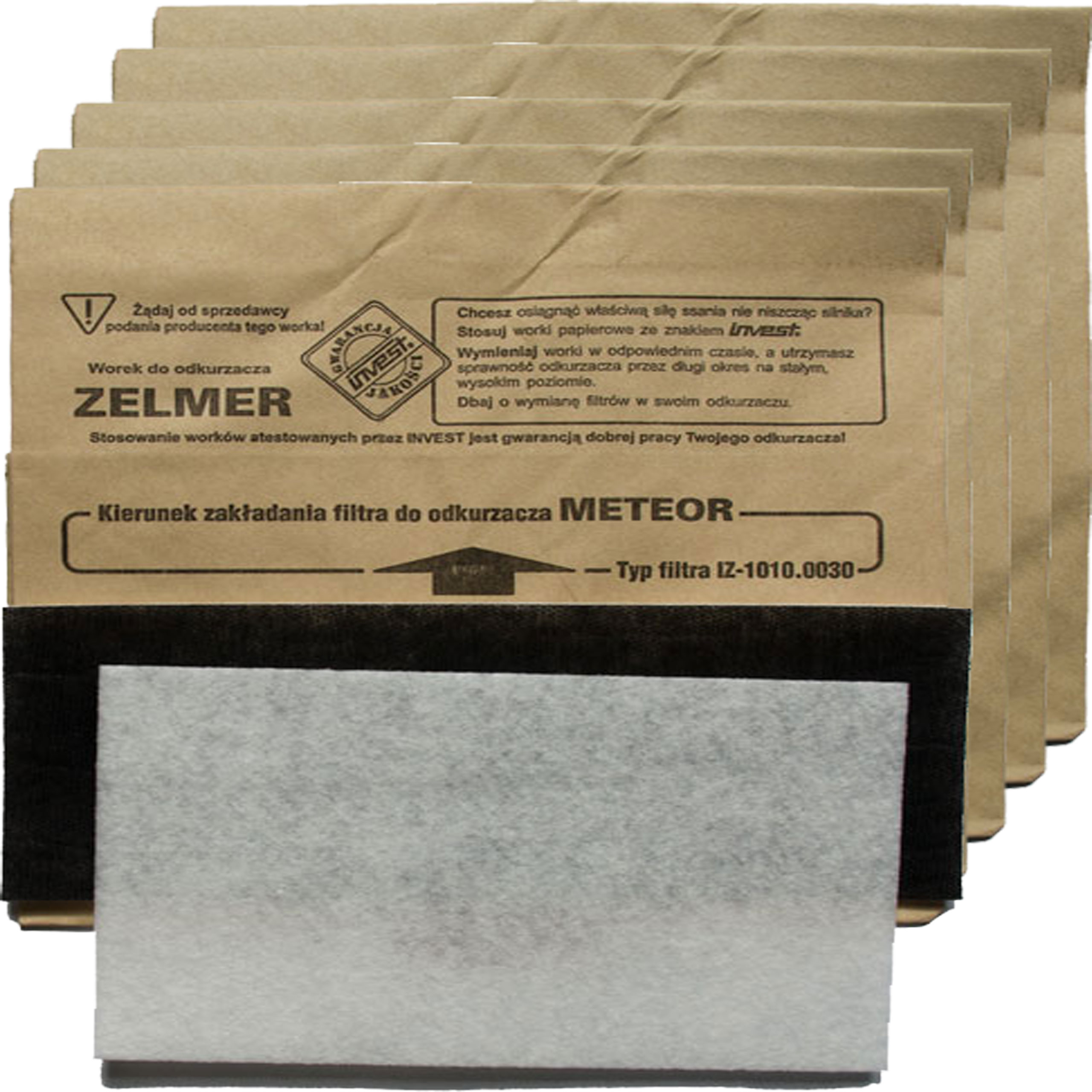 

Worki Zelmer Meteor 1010 Admiral 5 Sztuk Filtry