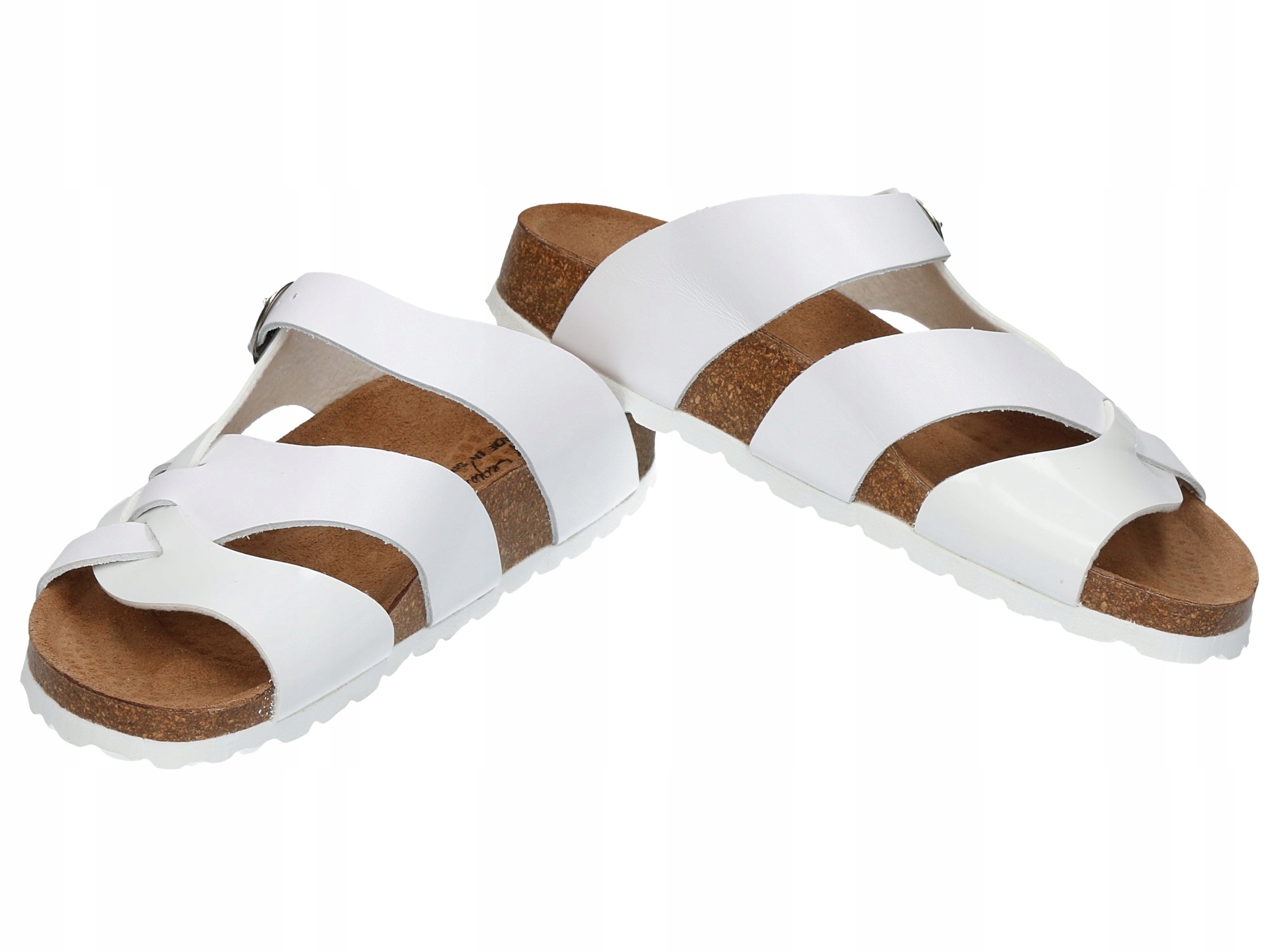 DAMSKIE MEDYCZNE KLAPKI ZDROWOTNE KOREK SKÓRA Rozmiar 42