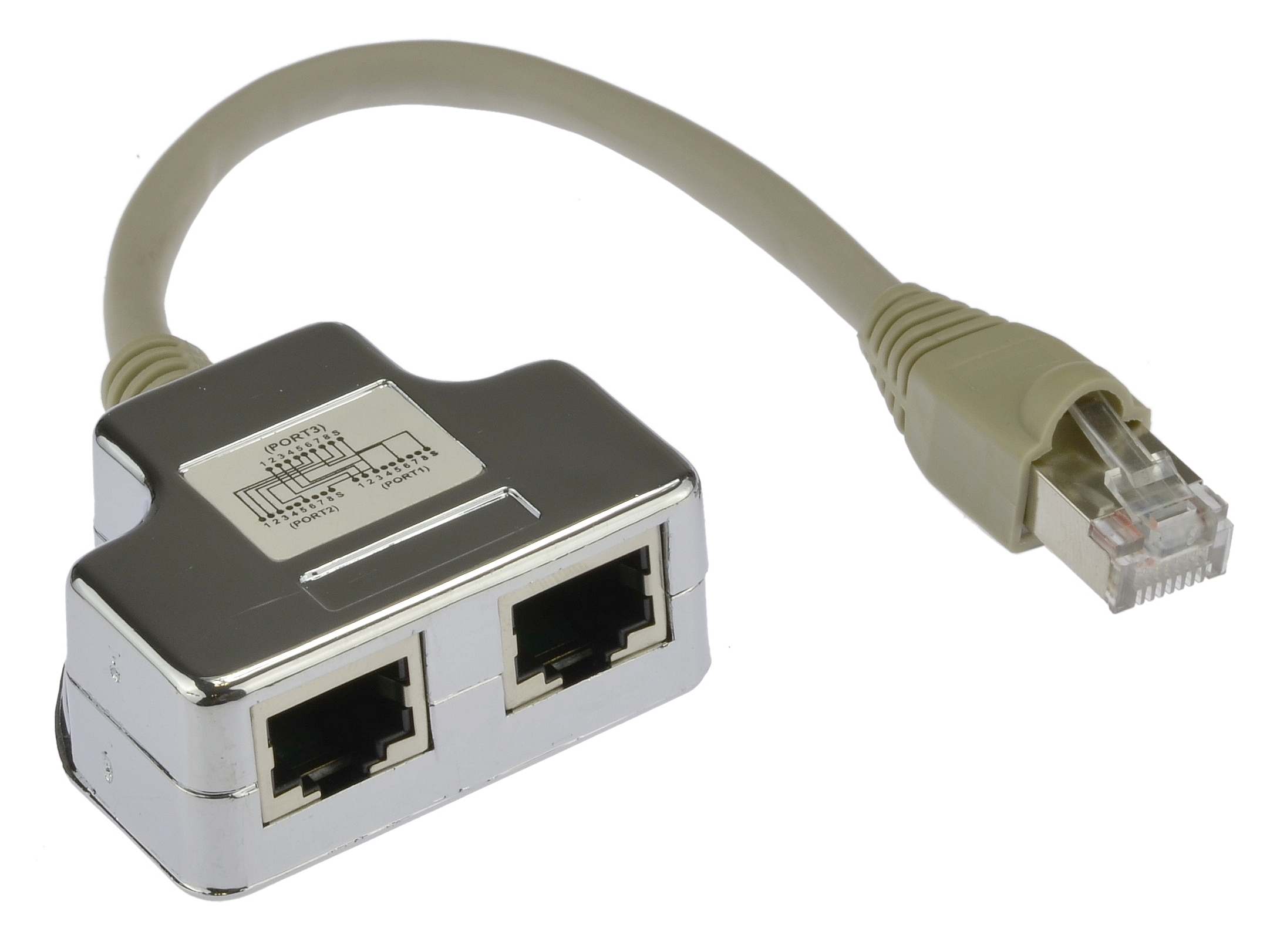 Adapter rozdzielacz LAN RJ-45/2XRJ-45 FTP 