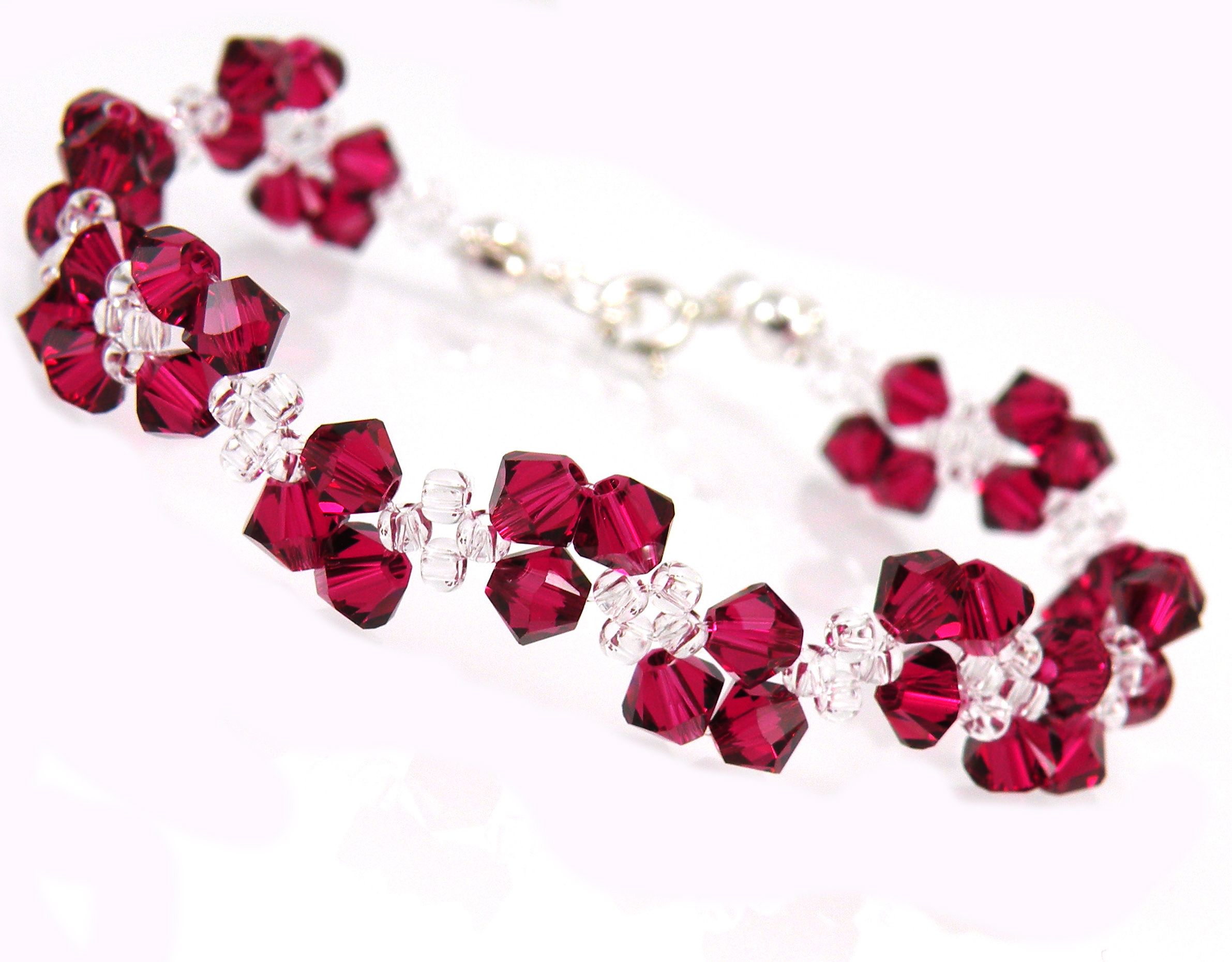 

Bransoletka z kryształów Swarovski czerwona Ruby