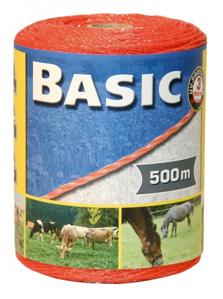 

plecionka Basic 3x0,16 500m pomarań. 60kg pastucha