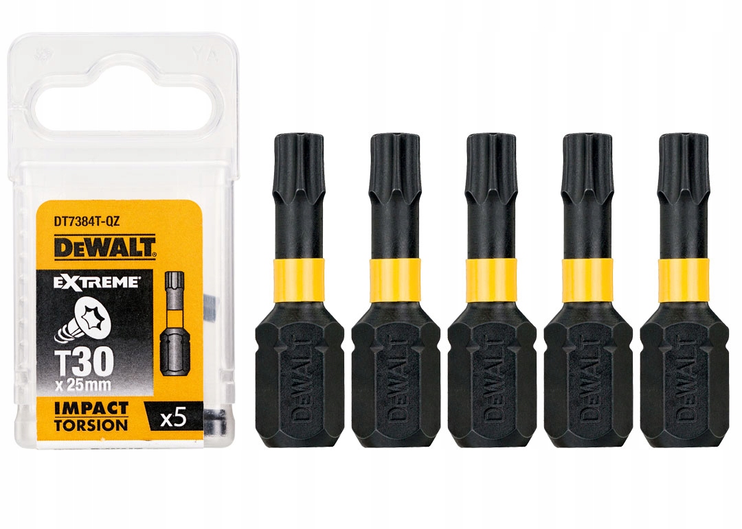 

Bity końcówki udarowe T30 25mm Torsion 5cz DeWalt