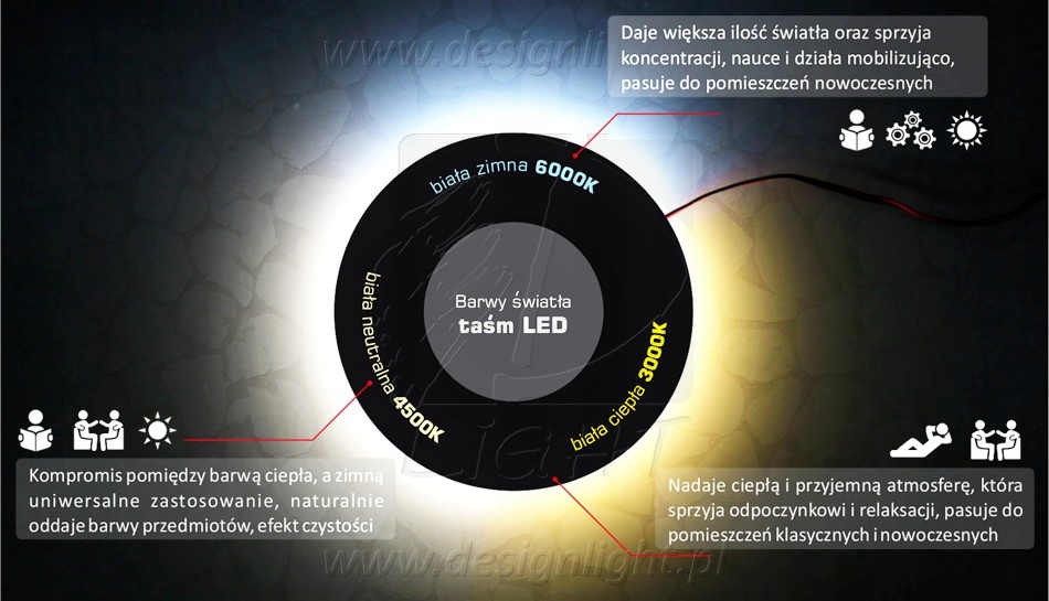 TAŚMA LED PREMIUM 2835 IP20 600 LED 5m ZIMNA Barwa światła biały zimny