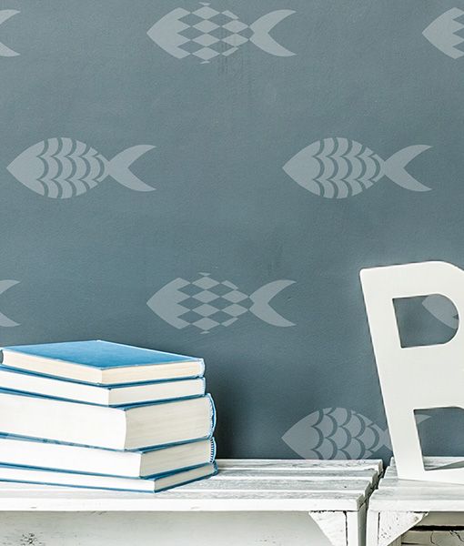 Fish - szablon malarski rybki, ryby we wzorki Szerokość produktu 70 cm
