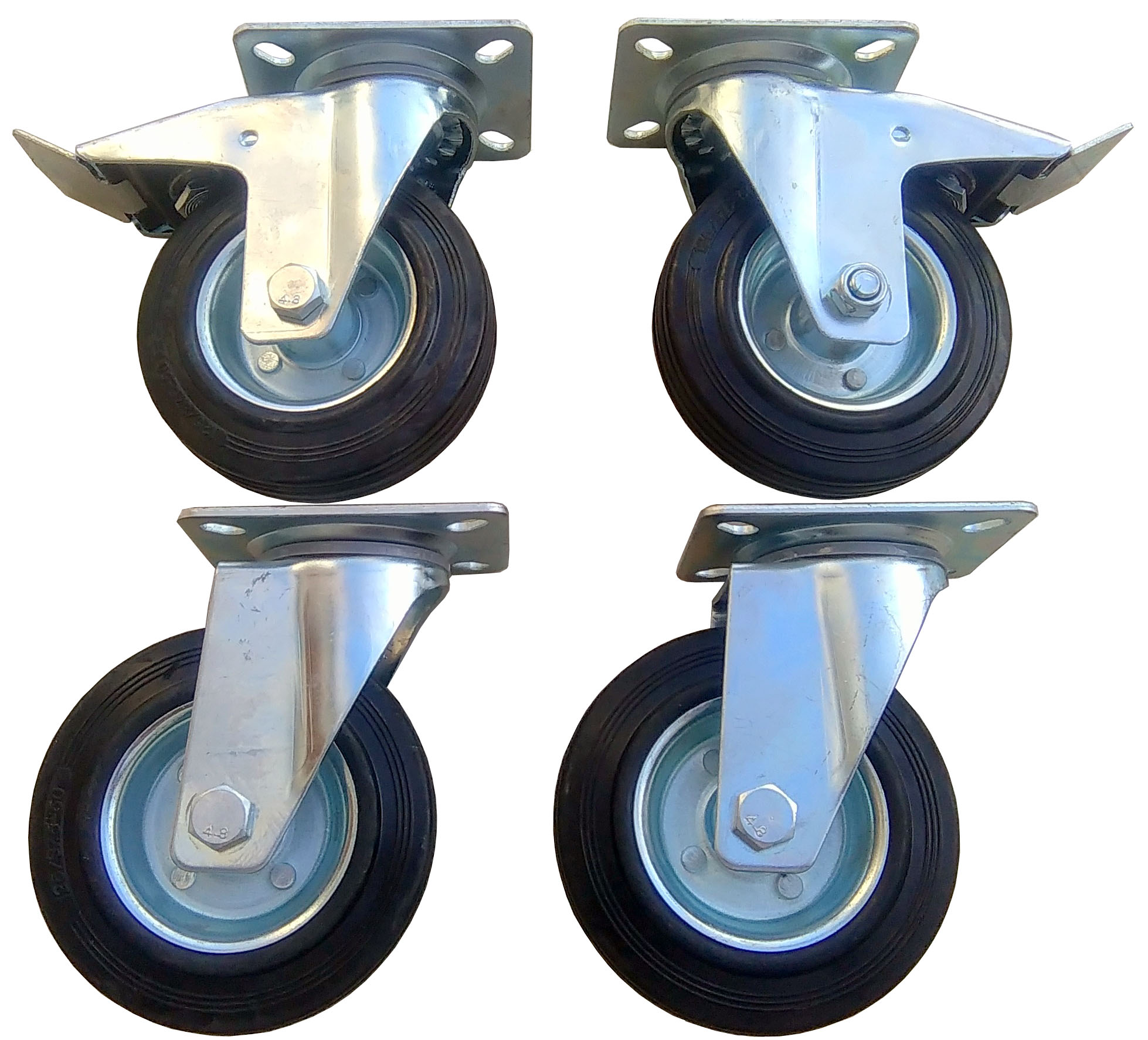 Sada 4 ks kolečko kolečka 125 mm brzda