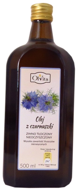Olej z Czarnuszki Zimnotłoczony 500ml Kmin OlVita-Zdjęcie-0