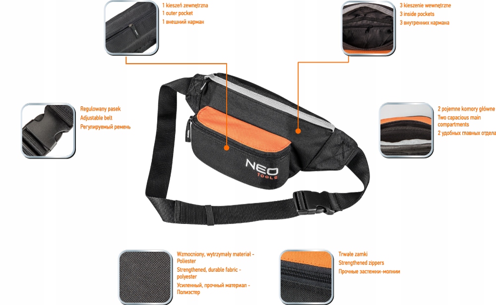NEO SASZETKA TORBA MONTERSKA NARZĘDZIOWA 84-311 Liczba kieszeni 2