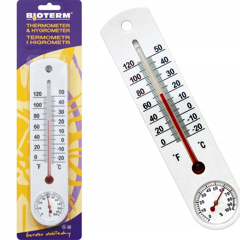 

Termometr Z Higrometrem 25cm 0253 -20 +50st C