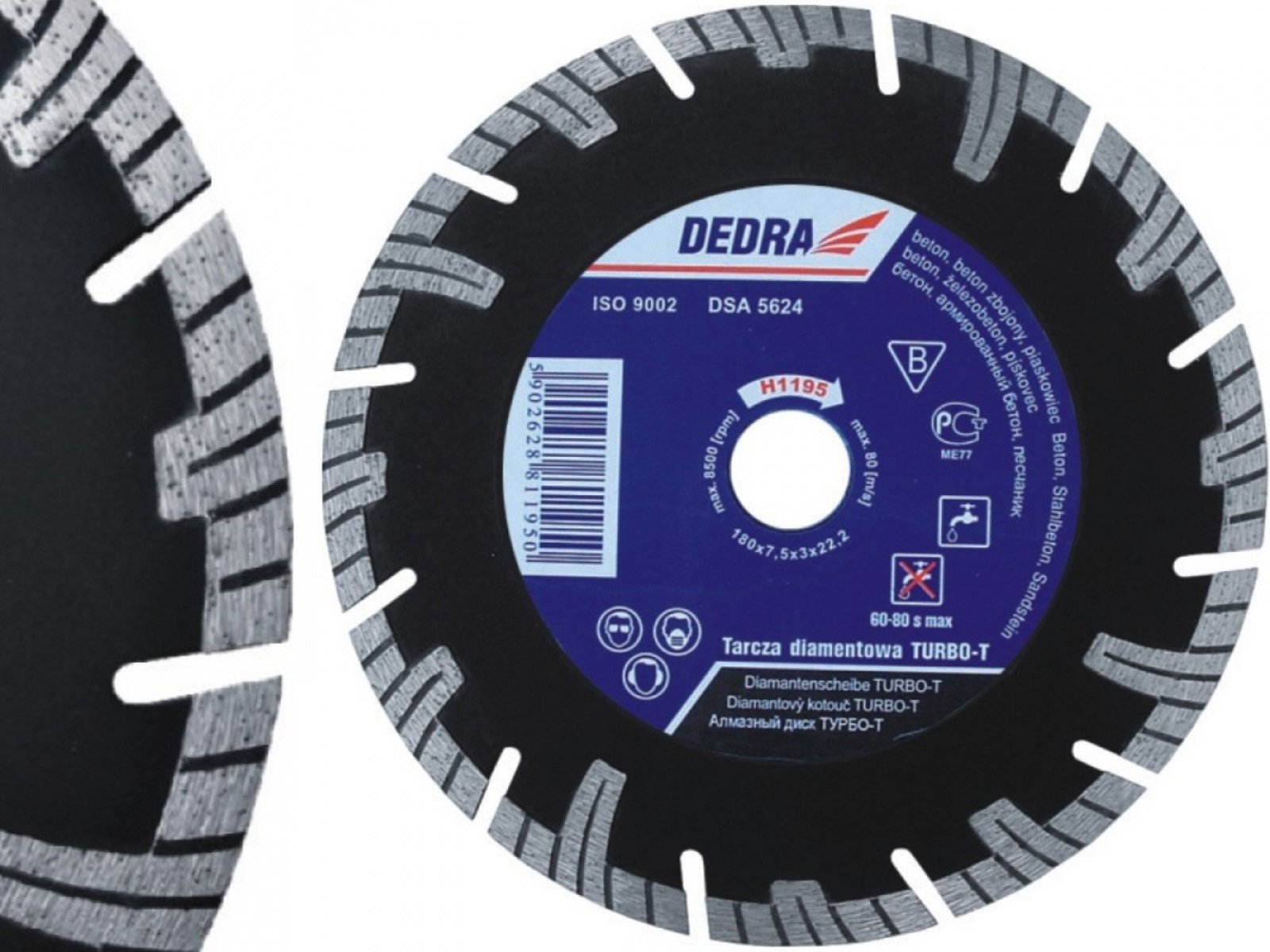 

Dedra Tarcza Turbo-T 125mm zbrojony beton kamień