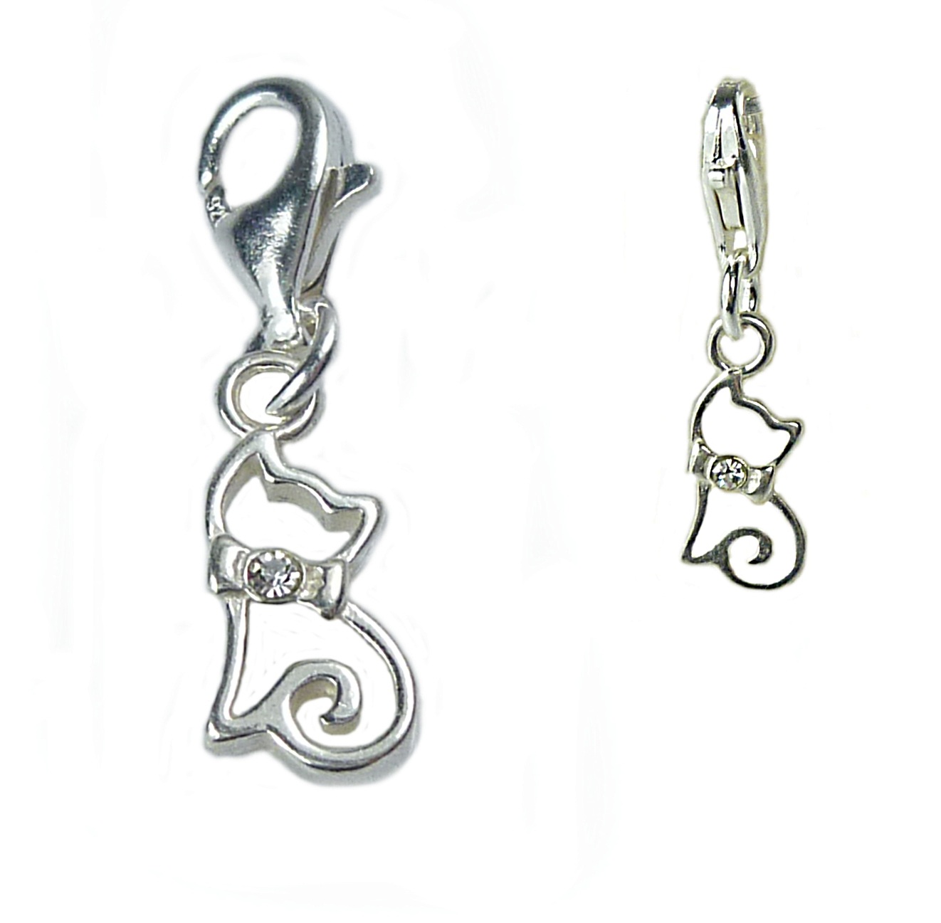 

Charms mały Kotek kot zawieszka srebro Swarovski