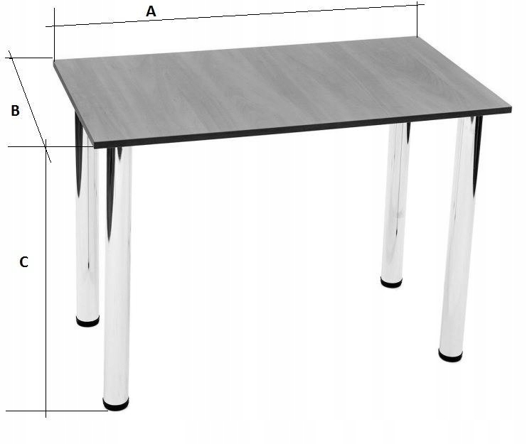 STÓŁ prostokątny 100x55 biały nogi chrom 82cm Kształt blatu prostokątny