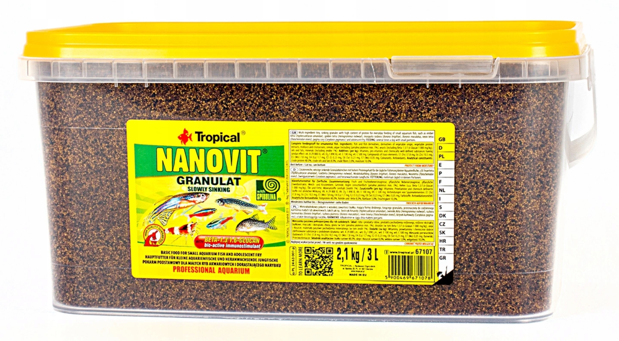 Tropické NANOVIT PELETY pre malé ryby 3l 2.1 kg