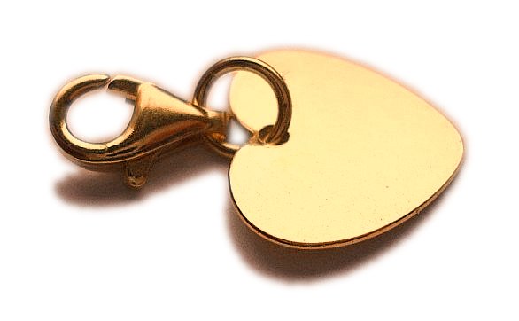 

Charms zawieszka serce pozłacane Grawer Srebro 925