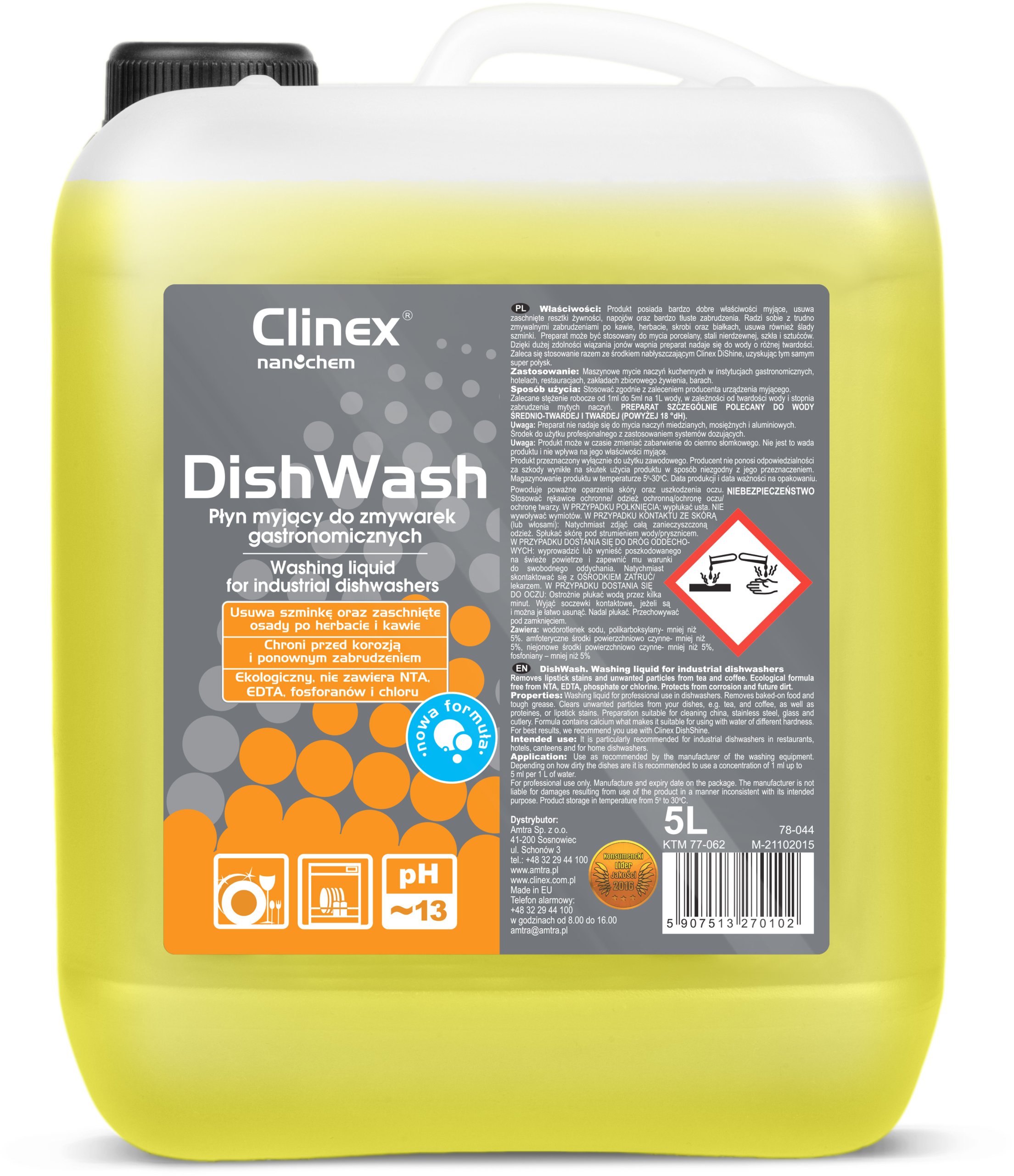 

Clinex Dishwash płyn do mycia naczyń w zmywarce 5l