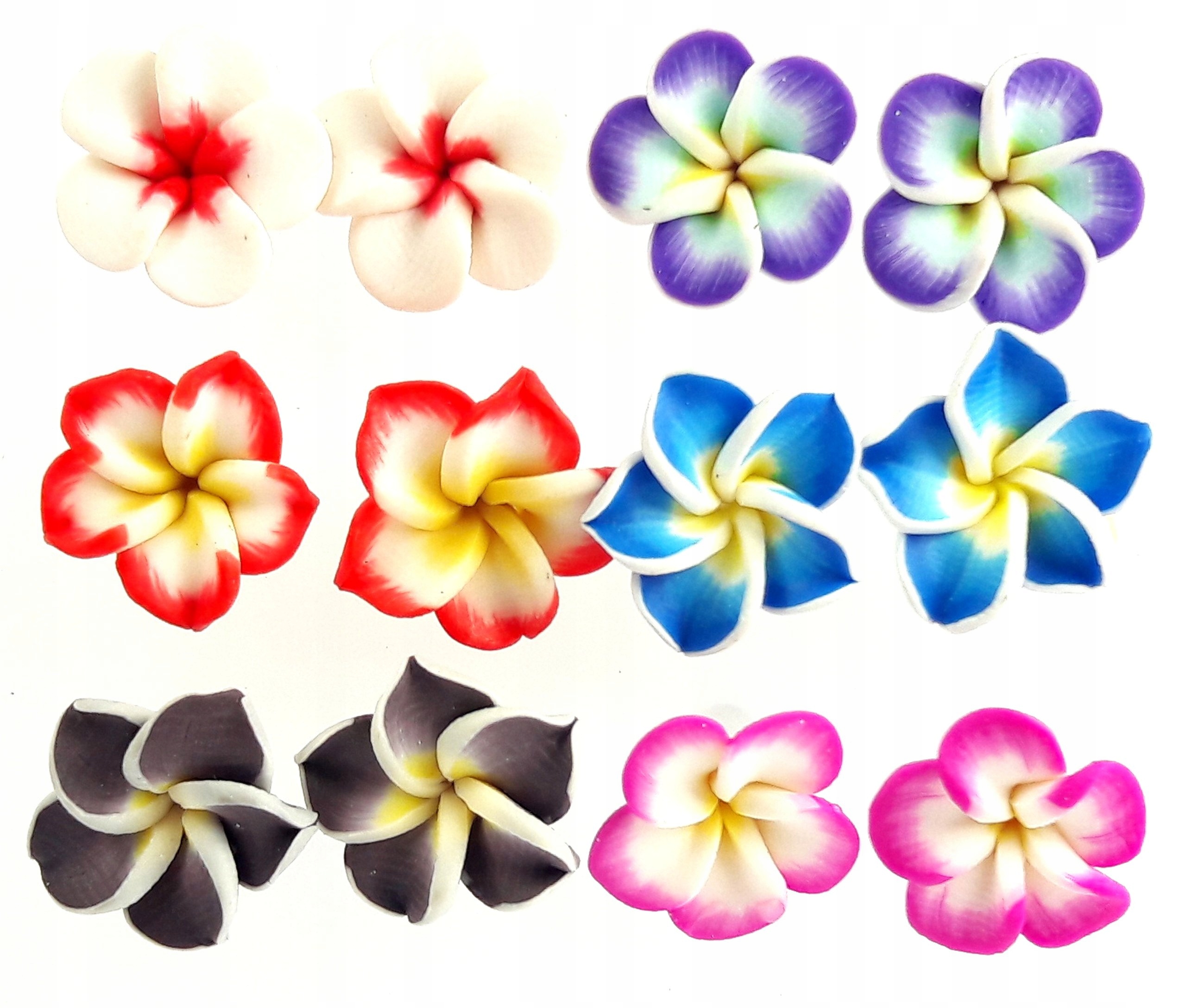 

KH438-5 Kolczyki Kwiaty Fimo 6 par -hurt