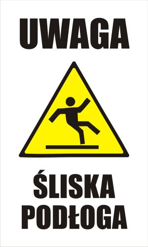 

Naklejka Uwaga Śliska Podłoga 15X10 CM