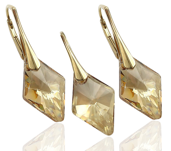 

Swarovski Komplet Golden Shadow Kolczyki Wisiorek