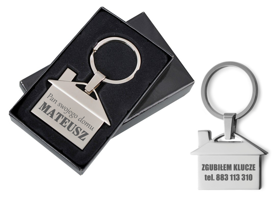 

Brelok Dom domek Grawer breloczek do kluczy metal