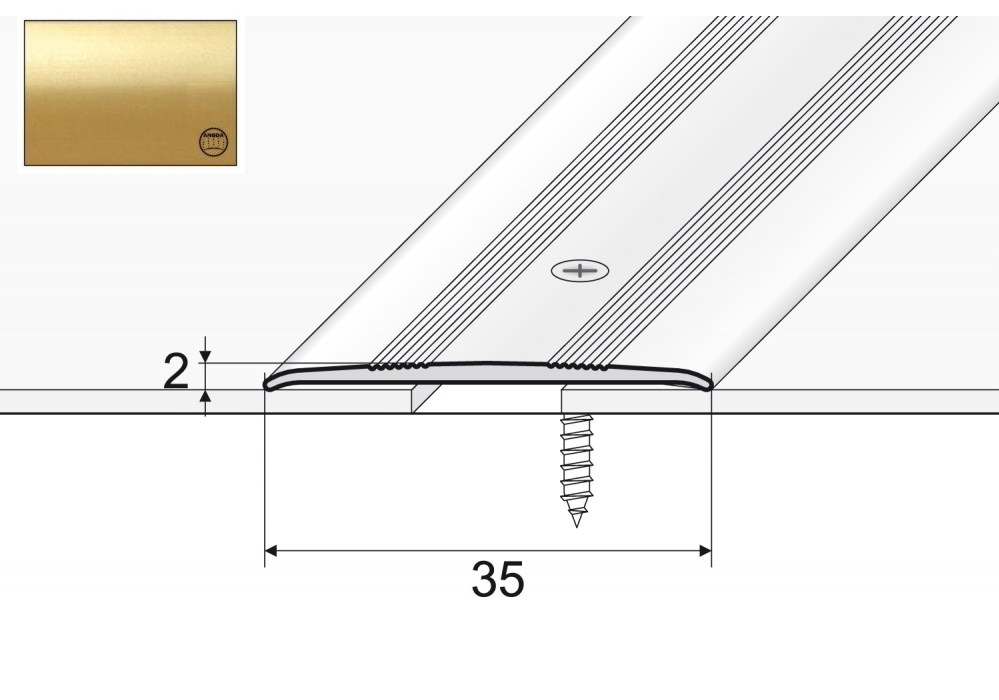 

Listwa łączeniowa A08 do wykładzin 180cm Złoto