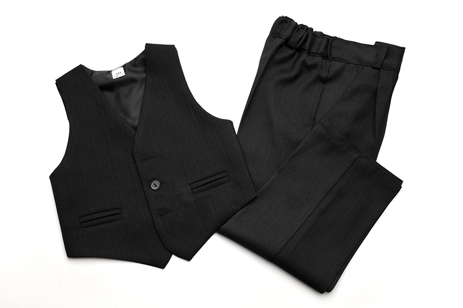 КОСТЮМ МАЛЬЧИКОВ ЖИЛЕТ + БРЮКИ ЧЕРНЫЙ 104