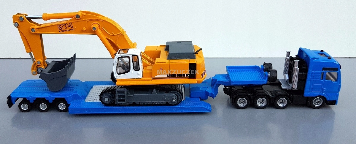 SIKU 1847 CIĘŻARÓWKA Z LAWETĄ + KOPARKA 1:87 Model SIKU