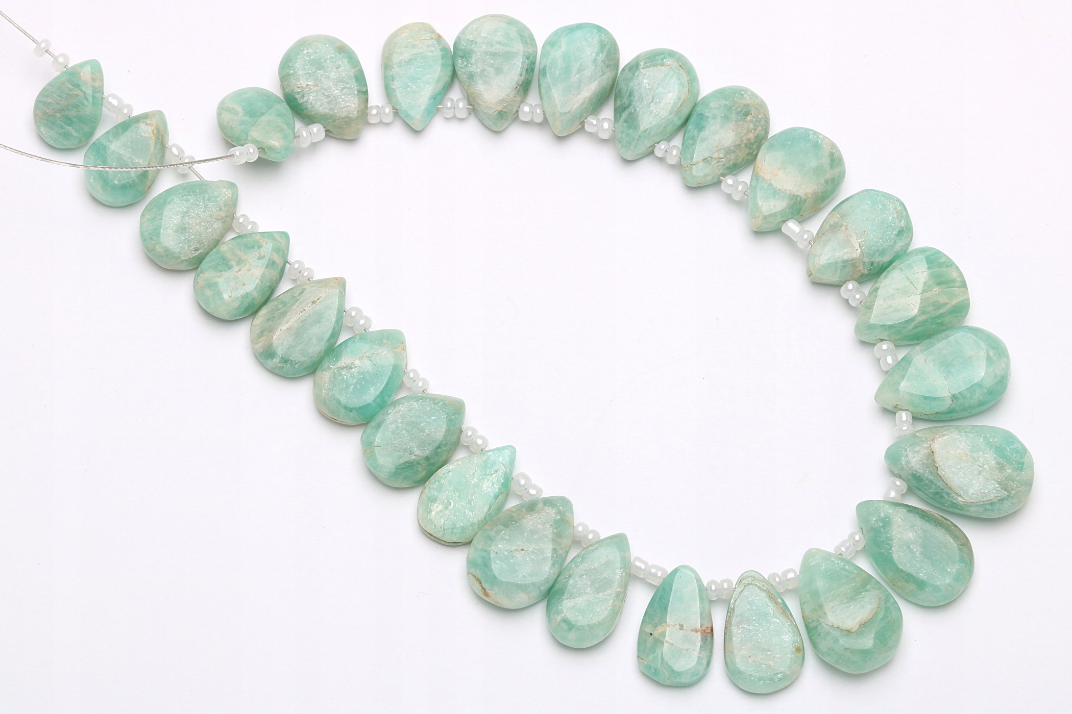 Amazonit briolette šňůrka 24cm