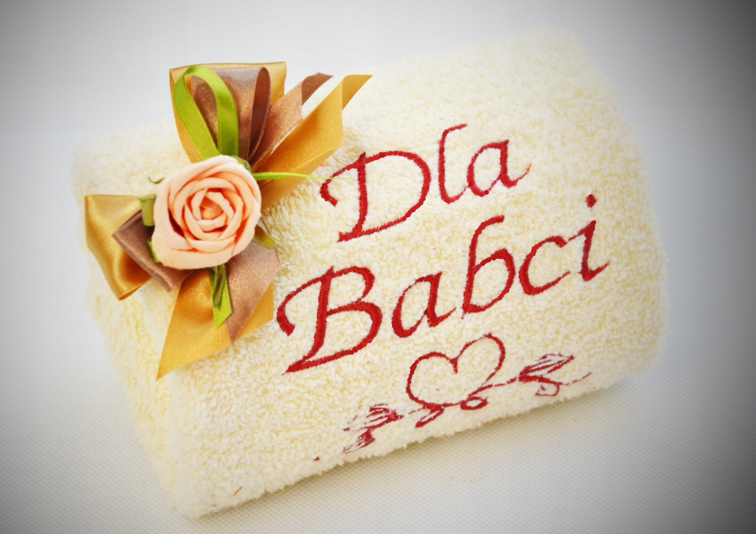 PREZENT na Dzień Babci GRUBY Ręcznik z Imieniem Cechy dodatkowe z dedykacją