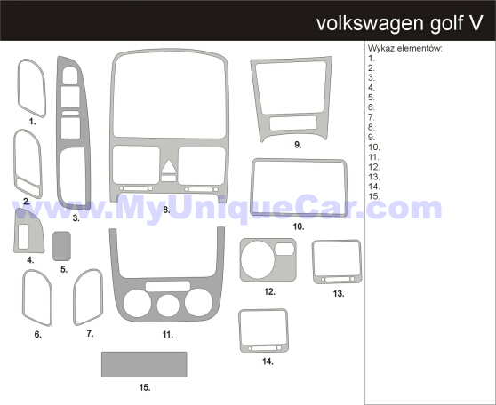 VW GOLF V 5 NAKLEJKI OKLEINA NA DESKE CARBON PANEL FOLIA KOKPIT PIANO BLACK Producent inny