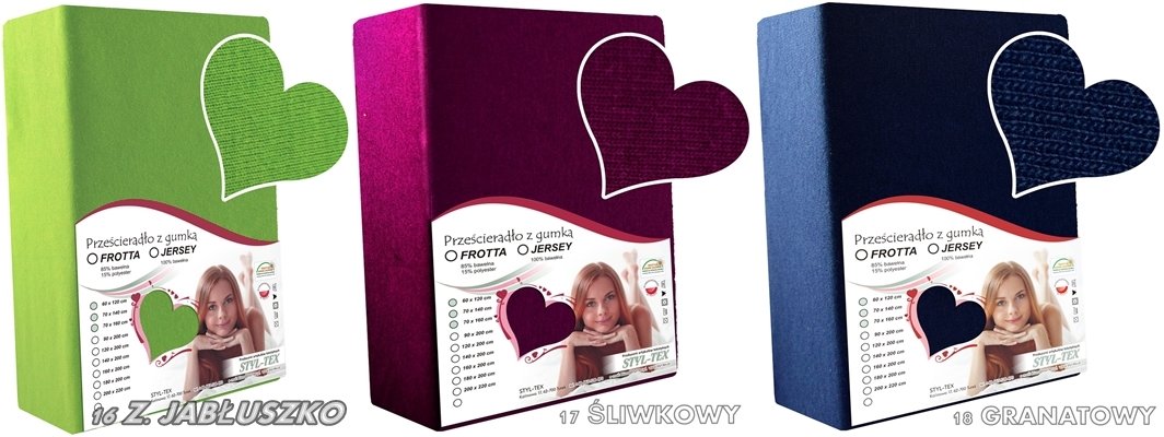 PRZEŚCIERADŁO JERSEY Z GUMKĄ 70x120 JAKOŚĆ Długość 120 cm