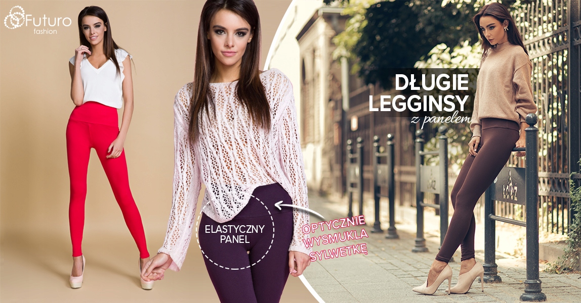 FUTURO FASHION - DŁUGIE LEGGINSY Z PANELEM - LWP-L Długość nogawki długa